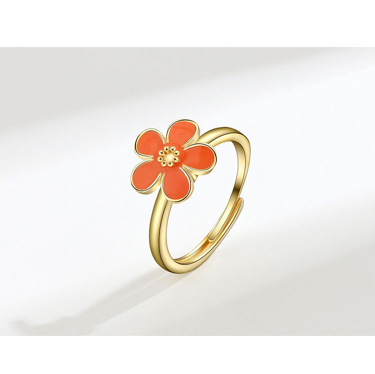 Fashion Flower Copper Patchwork Rings 1 Piece