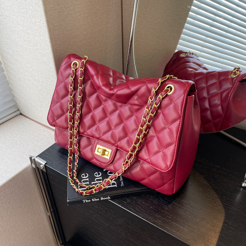 Xiaoxiangfeng women's bag new autumn and winter high-end rhombus chain bag large capacity single shoulder crossbody bag wandering bag