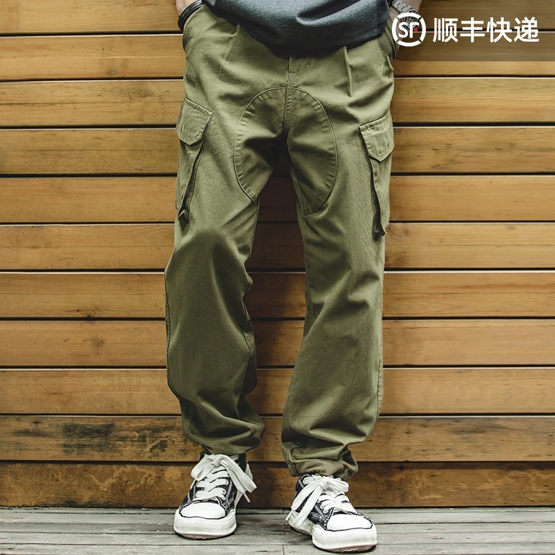 马登工装 复古英国锥形休闲裤松紧抽绳大口袋奇诺长裤男