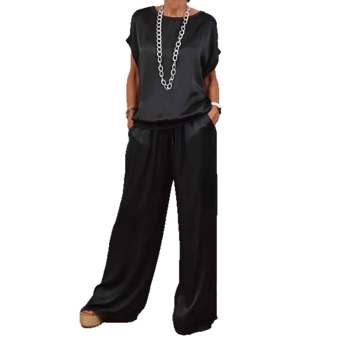 Women's Casual Loose Shirt Wide Leg Trousers Set Spring Summer Trend_ecoleips.com