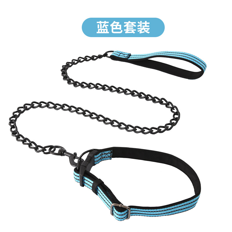 Cadena de perro de acero inoxidable Cuerda de tracción Cadena de hierro anti-mordedura Golden Retriever Cuerda de perro mediano y grande Cuerda de tracción de perro al por mayor