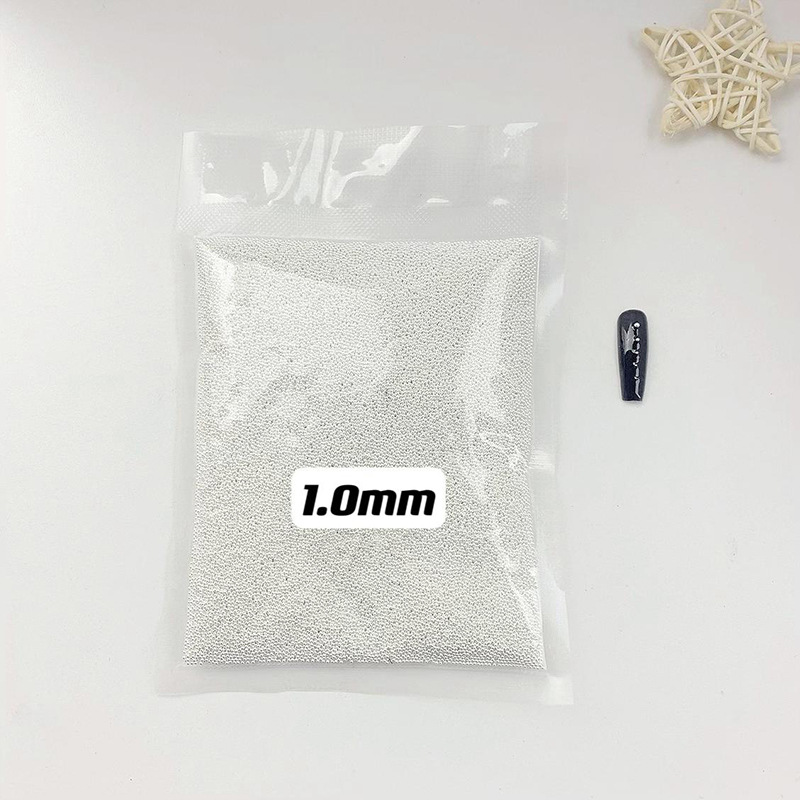 Mini steel ball nail jewelry wholesale solid steel ball whole pack 500g small steel ball gold silver metal small jewelry