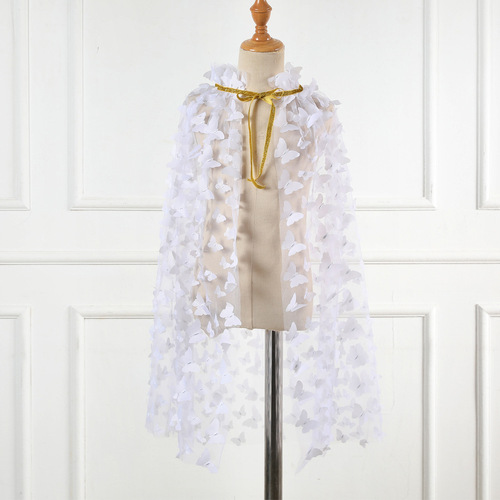 New Rainbow Sunflower Children's Cloak Thin Outing Lace-up Embroidered Cloak for Children and Middle-aged Children Mesh Princess Shawl