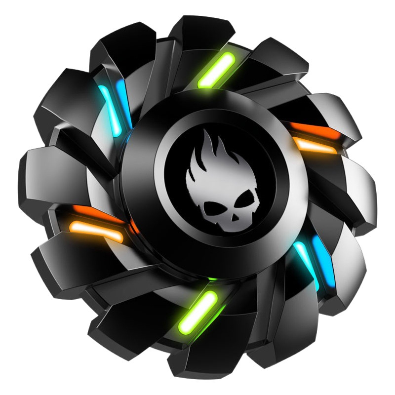 Dedo luminoso Gyro metal avanzado dedo descompresión luminoso juguete de los niños negro tecnología azul magia