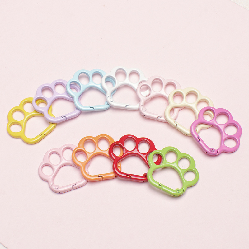 Cartoon Cute Colorful Cat Paw Spring Buckle Keychain Accessories Colorful DIY Jewelry Accessories Alloy Hanging Buckle Cartoon Cute Colorful Cat Paw Spring Buckle Keychain Accessories Colorful DIY Jewelry Accessories Alloy Hanging Buckle