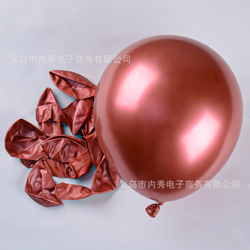 Espesar 2.8g12 pulgadas de metal globo de látex decoración de la sala de bodas fiesta de cumpleaños diseño neto rojo globo de cromo