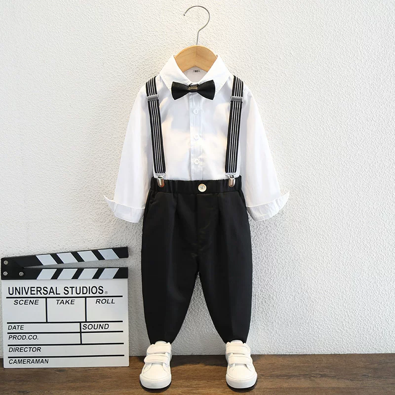 Flower boy costume, suspenders, children's vest, set for boys, classic suit jacket