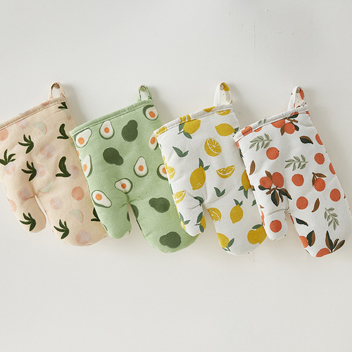 Microwave Oven Gloves Heat Insulation and Heat Protection Household High-Temperature Resistant Kitchen Baking Oven Dedicated Gloves Fabric Single Piece