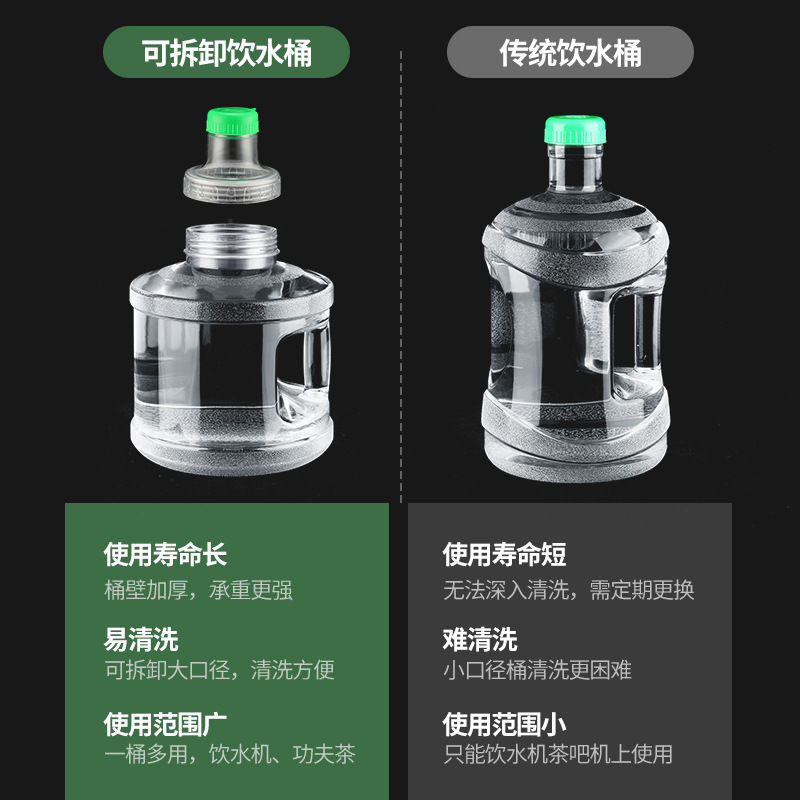 Removable Food Grade PC Clear Water Barrel Empty Barrel Transparent Water Dispenser Bottled Water Large Bucket Small Size Drinking Water