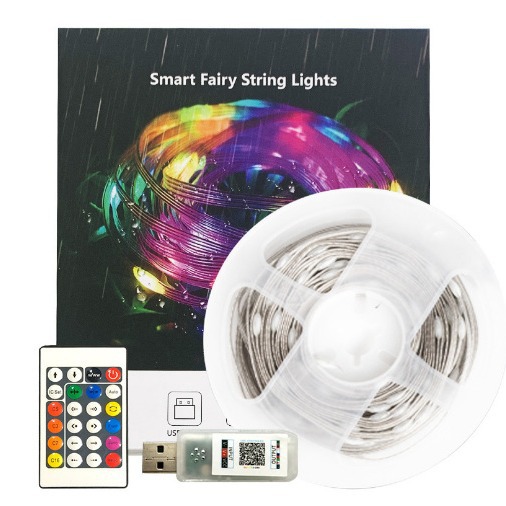 Lámpara de cable de cuero de cadena Bluetooth RGB luz de agua de carreras de caballos con ambiente navideño luz de cable de cobre decorativa