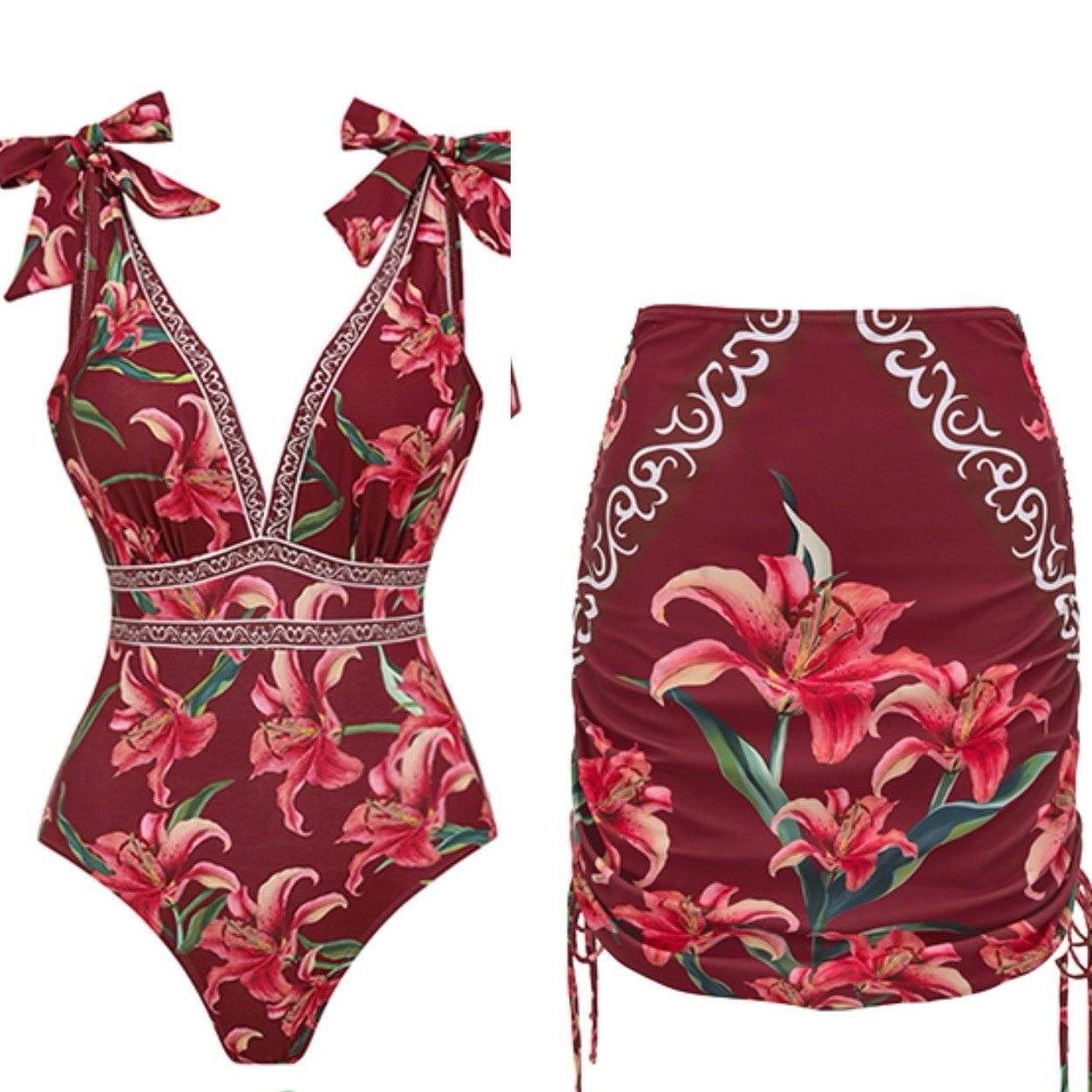 Maiô feminino sexy de uma peça, moderno, em poliéster com estampa em tela, secagem rápida e cobertura discreta._voghion.com