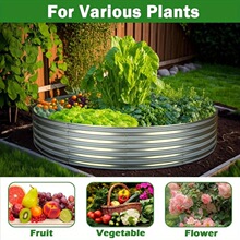 5x5x1ft/4x4x1ft Round Galvanized Raised Garden Beds���@��