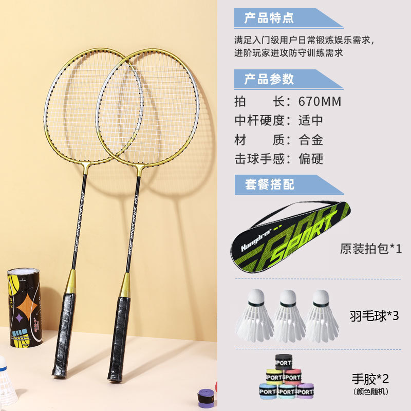 인기 블랙 골드 - 고급 업그레이드 [무료 배드민턴 공 3개 + 핸드 글루 2개 + 보호 커버 + 라켓 가방