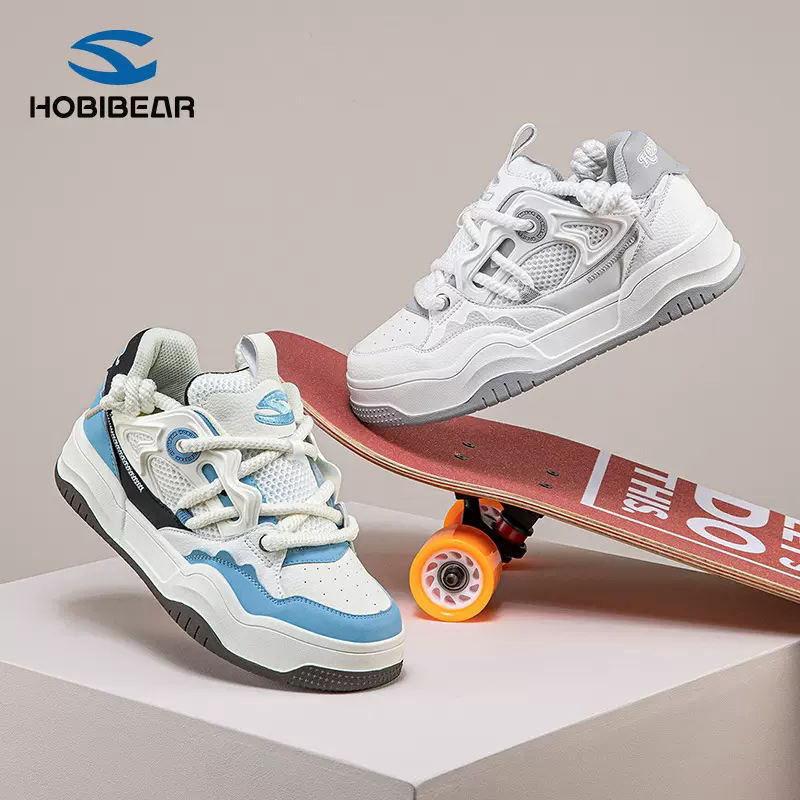 HOBIBEAR男鞋春季款耐磨跑步鞋板鞋低帮单鞋橡胶底运动鞋厂家直销