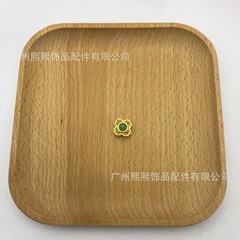 新中式手工DIY啞金鏤空四葉草手鍊項鍊半成品鑲嵌散珠服裝輔料