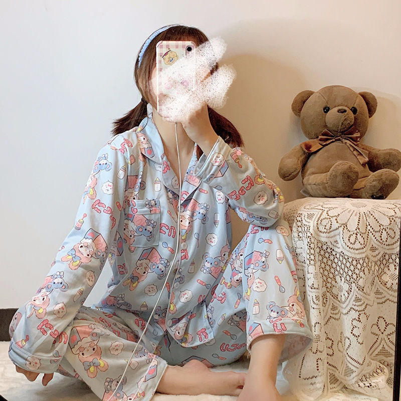 工場卸売りpyjamas日系アニメ布丁犬パジャマ女春秋綿長袖長ズボンカバー対外貿易|undefined