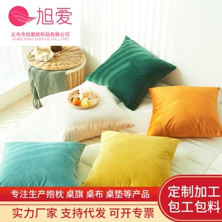 定制北欧天鹅绒靠垫抱 酒店民宿办公椅抱枕套 现代简约沙发抱枕套