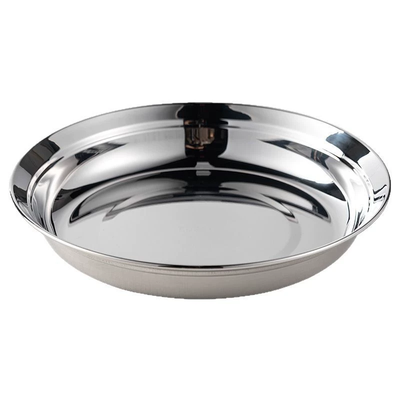 Dinner plate stainless steel for home use, tableware for commercial use, increased thickness