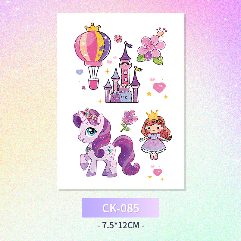 Glitter mariposa cara pegatinas tatuaje pegatinas hadas lavable impermeable de larga duración lindo unicornio ciervo Luna Estrella Planeta