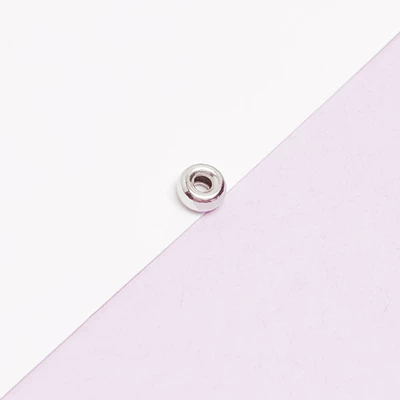 Bead Flat Bead Spacer Accessories, Zərgərlik ara hissələri - 4mm-white-gold-one