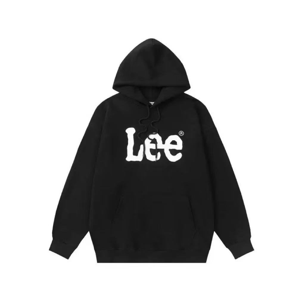 Korean Lee hooded cotton sweatshirt, classic letter design, same style as Kim Bora, round neck, unisex, autumn/winter outerwear, trendy