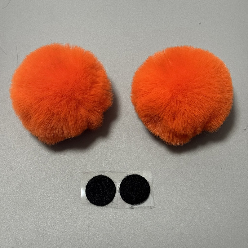Helmet Decoration Cute: Universal Auto Parts and Accessories - round-bear-1-pair-orange