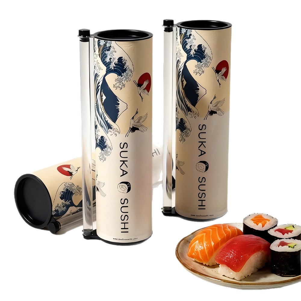 Tubo de Papel Empujable para Sushi de Papel de Grado Alimenticio para Envase de Alimentos