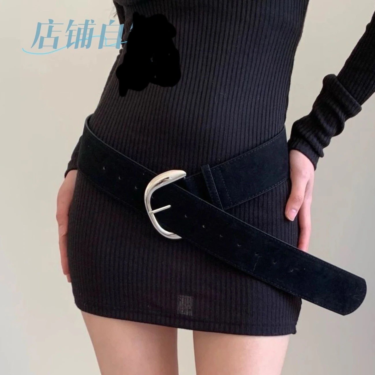 실버 버클 블랙 벨트