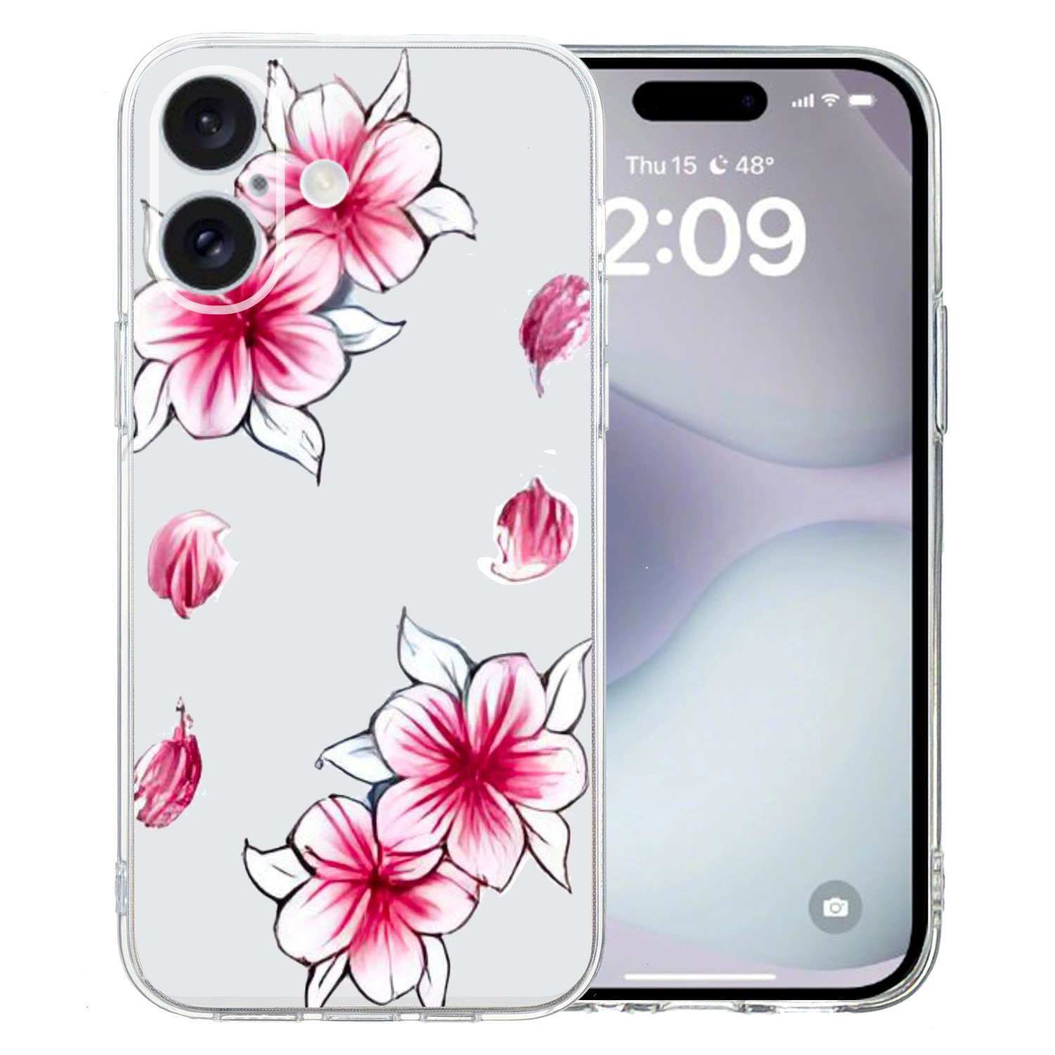 Чехол для телефона Samsung, совместимый с iPhone16, с мультяшным рисунком, для модели Pro, защита от падений, с цветочным принтом