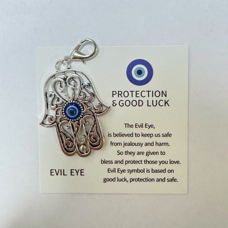 跨境热销PROTECTION GOOD LUCK好运卡蓝色邪恶之眼钥匙扣包包挂件|undefined
