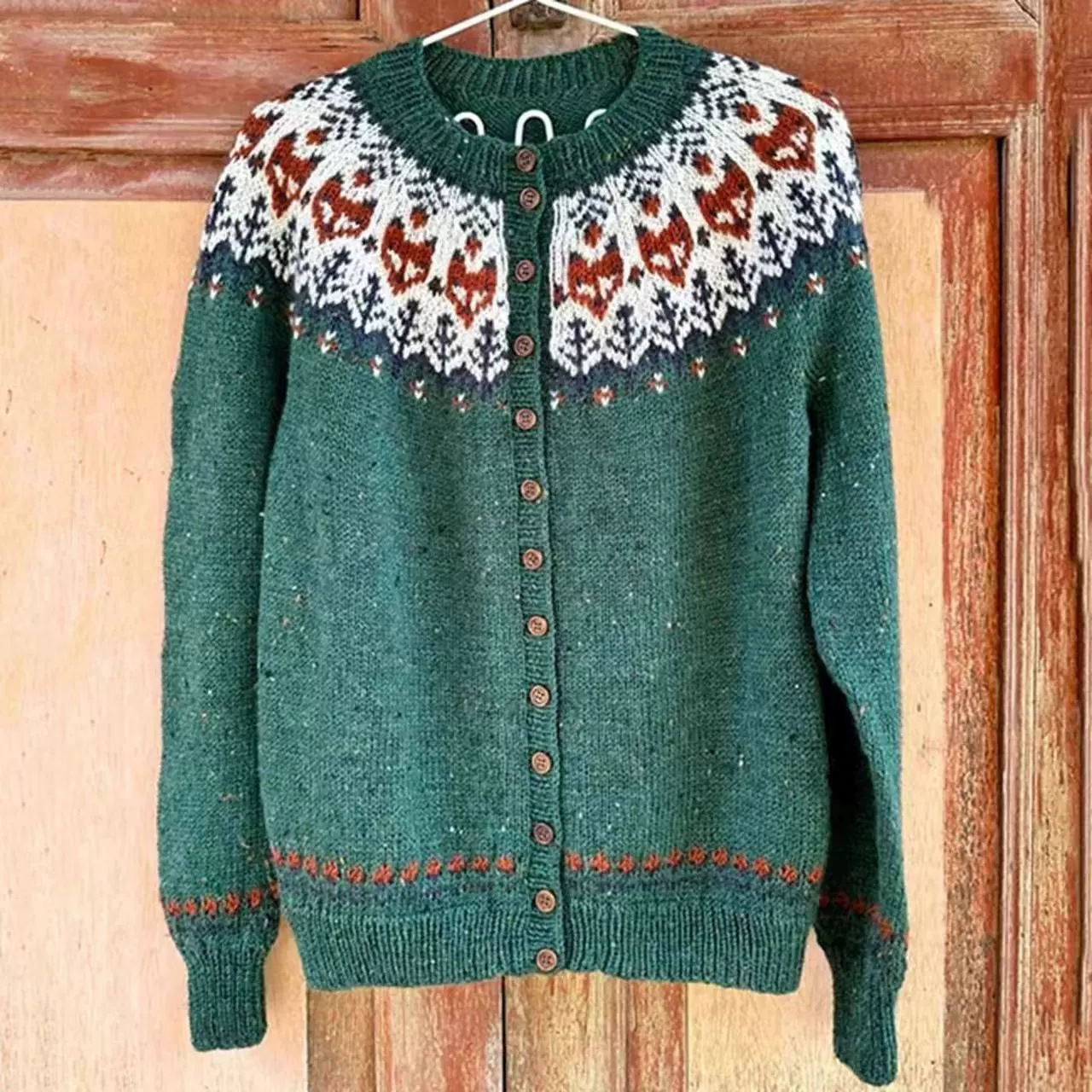 Этно- knitted sweater, cardigan, jacket, city style, European style, ethnic style, wish