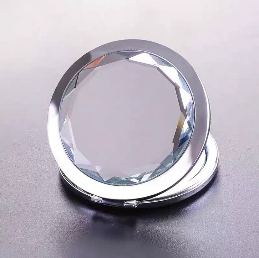Espejo de maquillaje plegable de cristal espejo de maquillaje de metal pequeño espejo pequeño portátil pequeño regalo de regalo espejo de maquillaje palabras grabadas
