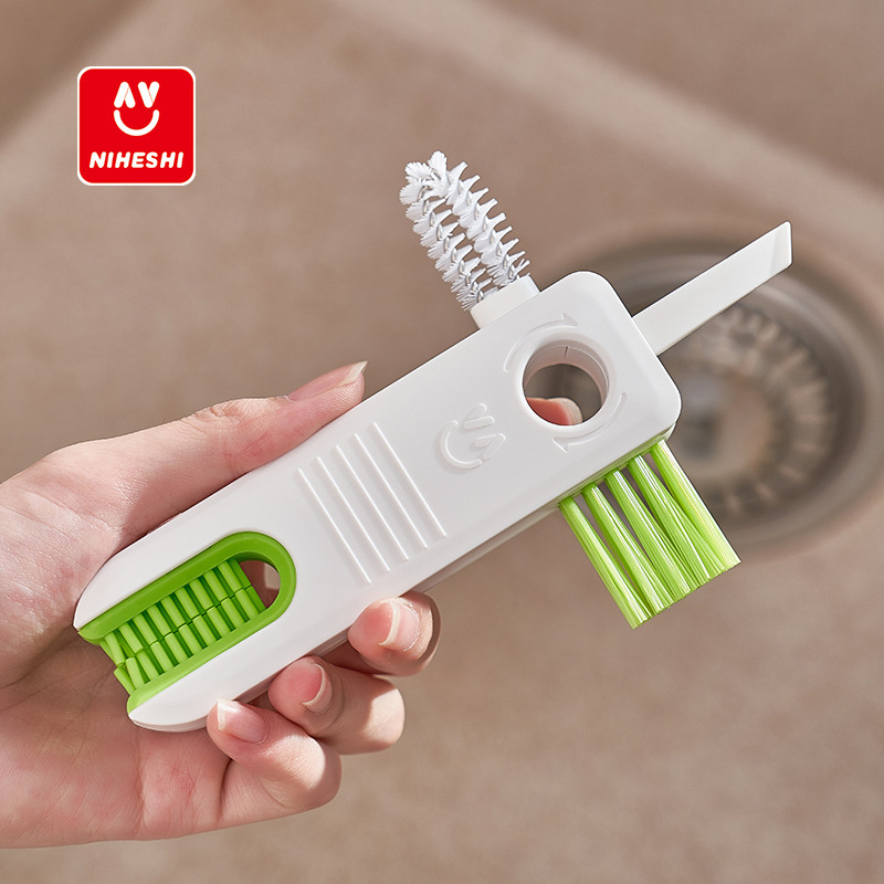 Patented Product Four-In-One Cup Lid Brush Silicone Foldableing Cup Brush Gap Groove Cleaning Brush Thermos Cup Mouth U-Shaped Brush