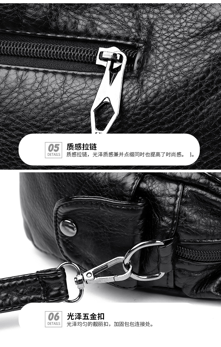 2023 New Mom Bag, washed leather casual commuting bag, women's large-capacity handbag, European and American style soft leather single-shoulder bag undefined