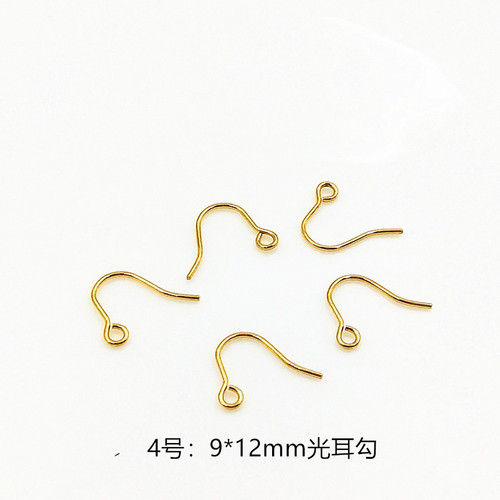 Cross-border supply Korean titanium steel ear hooks vacuum electric 18K electroplated gold ear hooks diy jewelry accessories