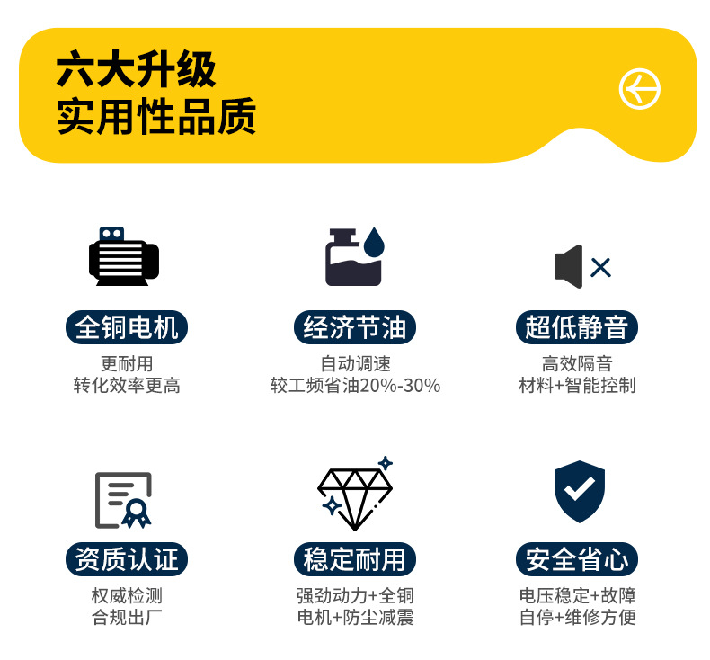 Silent variable-frequency generator for home use, cross-border customization, outdoor camping, stall setting, commercial portable gasoline generator