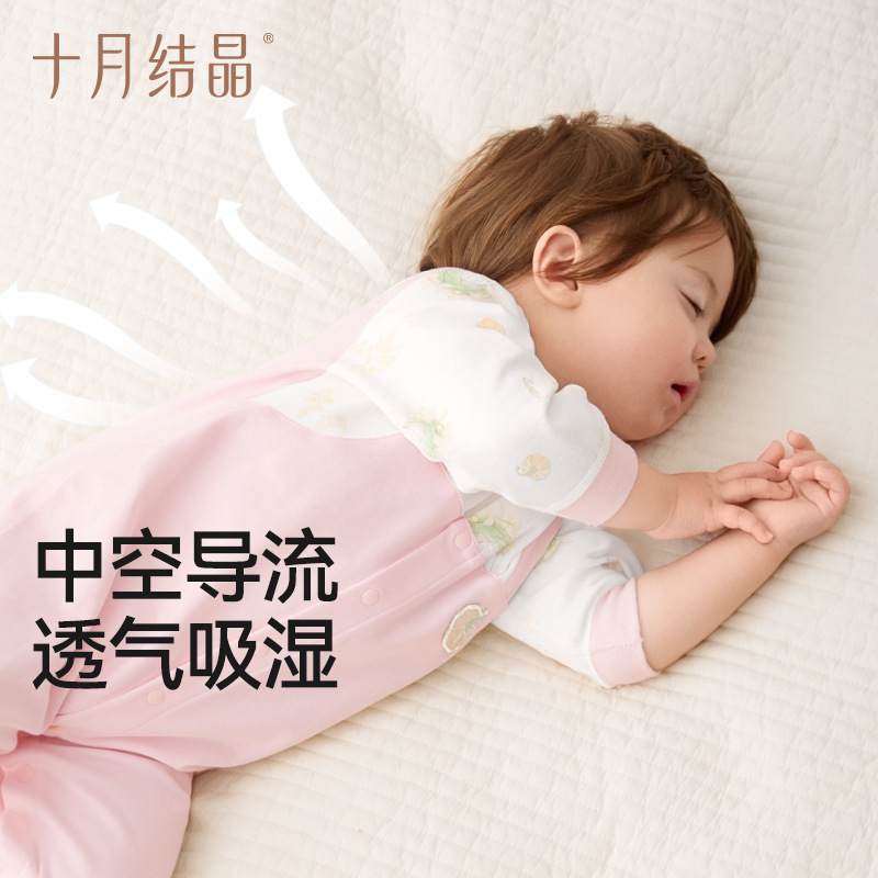 10月の結晶の純綿の抗菌の偽の2つのまっすぐな襟の連体の服の春の夏の赤ちゃんは服の新生児の服に登ります。|undefined