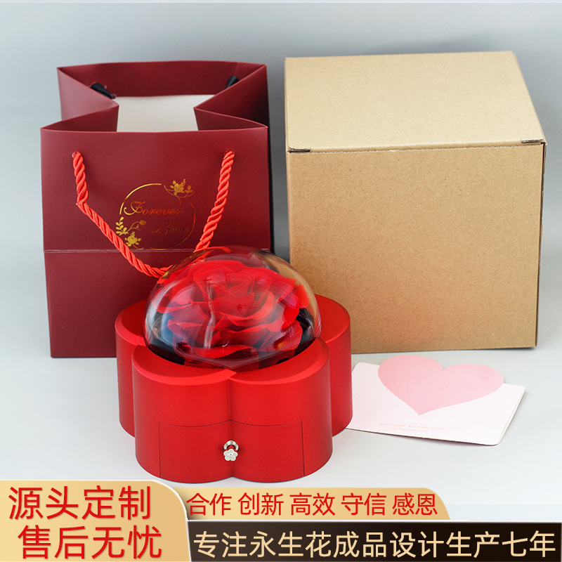 Regalos transfronterizos collar caja de joyas regalos de cumpleaños de Navidad día de San Valentín rosas flores eternas Yunnan personalizadas