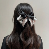 Ткань, хвостик с бантиком, заколка-крабик, аксессуар для волос, заколка для волос, цветочный принт