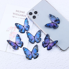 黑藍金蝴蝶 新款 奶油膠批發diy滴膠手機殼樹脂配件頭飾髮夾