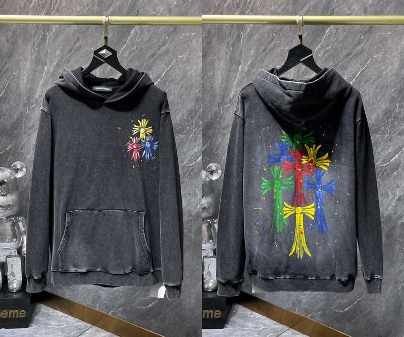 25ss正确版Chrome Hearts 克罗伈十字架连帽卫衣百搭潮流时尚批发|undefined