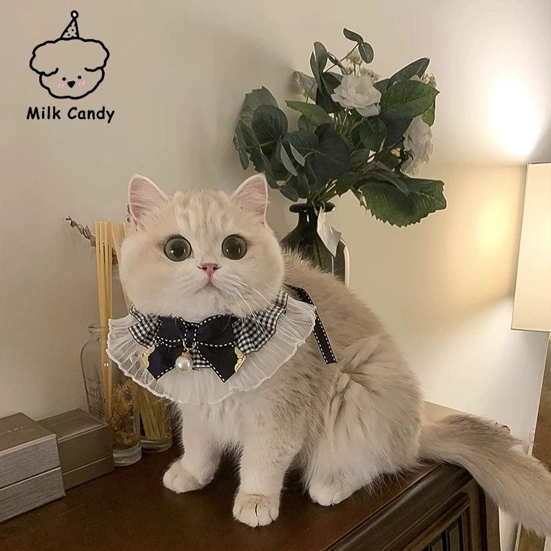 Scarf, eating bib, cute bow tie with bow, gold and silver