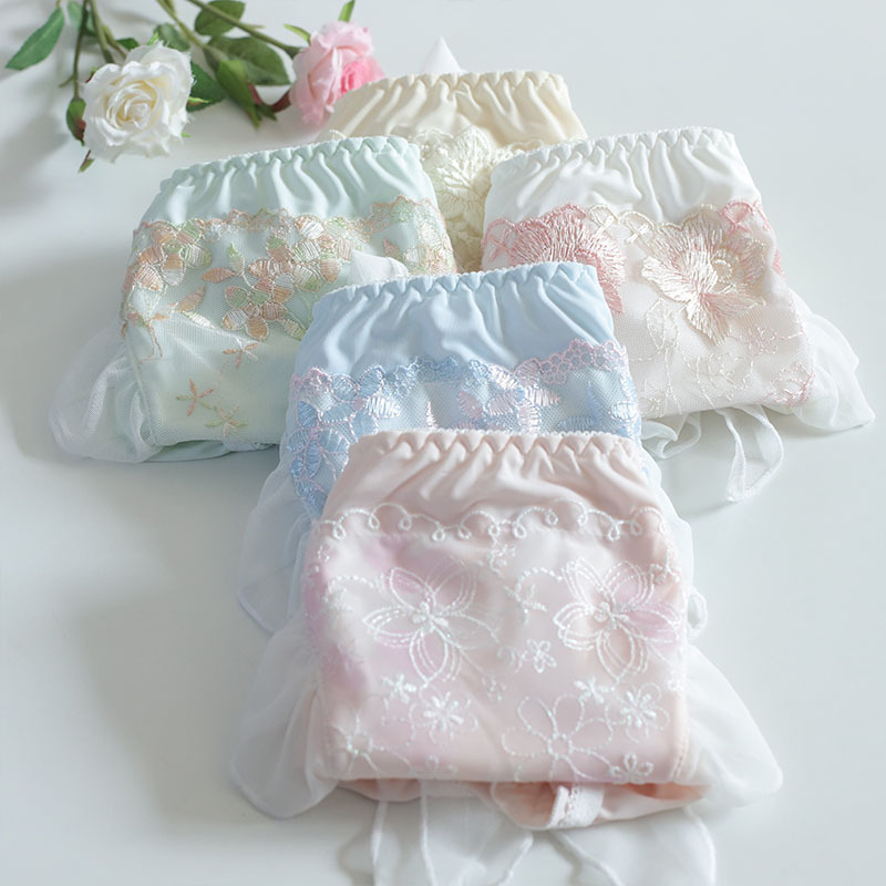 Factory underwear women's summer ice silk low waist lace-up adult women sexy breathable quick-drying cute triangle shorts head