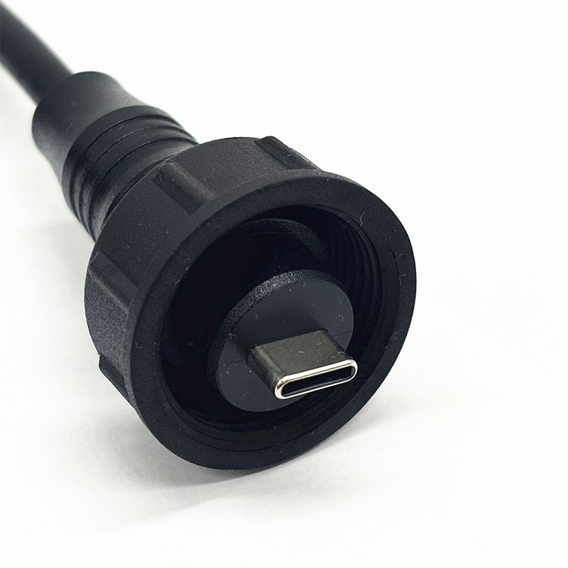 防水USB线M22 M16 USB-C连接线长线8米过EMI抗干扰用于新款探鱼器
