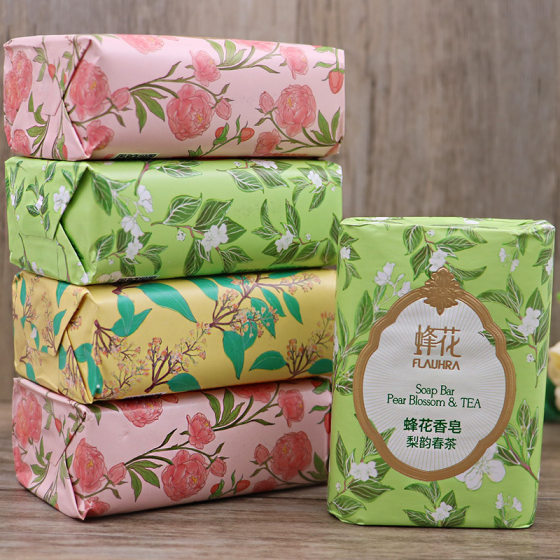 Bee Flower Soap Essential Oil Fragrance Spring Tea Peony White Sandalwood Soap Wash Face Bathing Hand Soap Classic Old Chinese Products