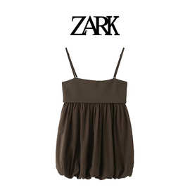 ZARK 欧美新款直领拼接气球版型吊带 跨境外贸女装批发5584005
