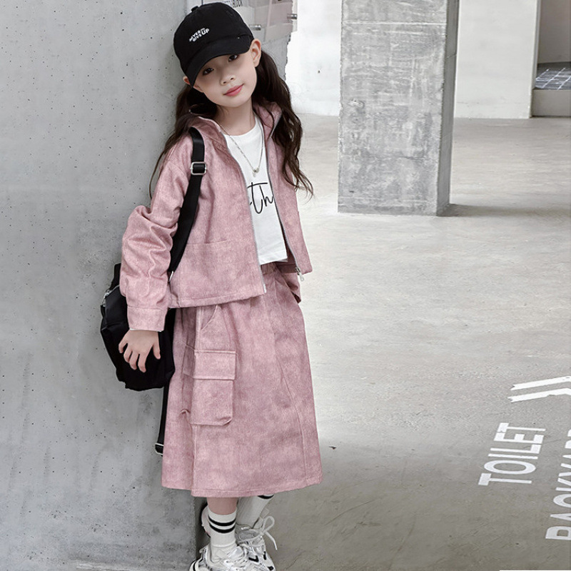 女童秋装套装洋气2025新款儿童开衫外套半身裙两件套中大童春秋款|undefined