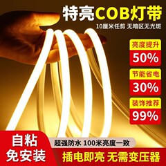超明るいledランプは220v屋外防水自己粘着線形ランプ家庭用リビングルーム吊り天井工事COBソフトストリップを持っている