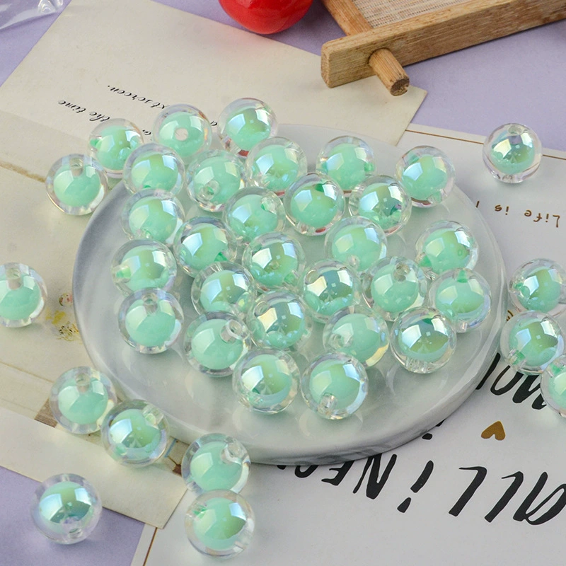 Transparent round beads, acrylic beaded bracelet handmade, 14mm