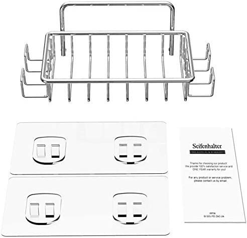 Stainless steel soap holder, suction cup soap dish, bathroom and kitchen drain soap rack